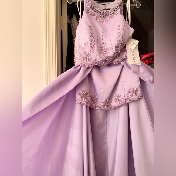 Rachel Allen two piece Skirt/Overskirt Formal, Rhinestones Prom Gown Fun Fashion - Picture 3 of 4